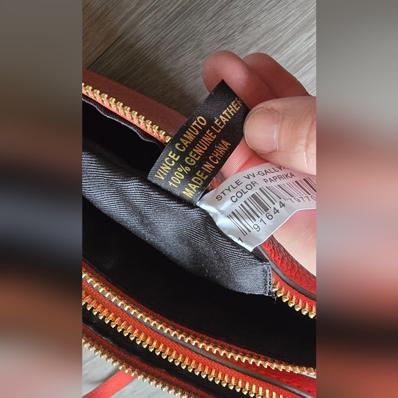 Vince Camuto Gally Crossbody bag Paprika Burnt Red Genuine Leather Gold Hardware - Picture 6 of 12